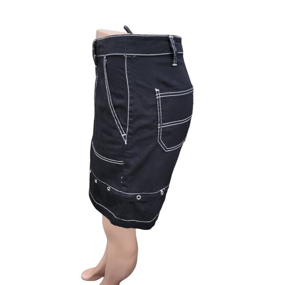 Hot Topic Grommet Carpenter Shorts Size 28 Women’s Black Punk Goth Streetwear - Picture 5 of 10